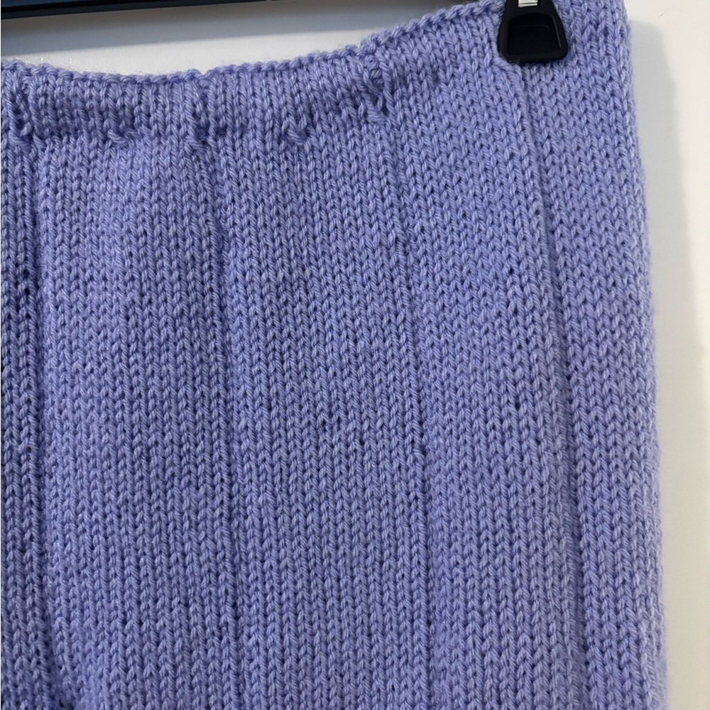 HANDMADE Cozy Knit Purple Skirt with Pocket - Picture 3 of 5
